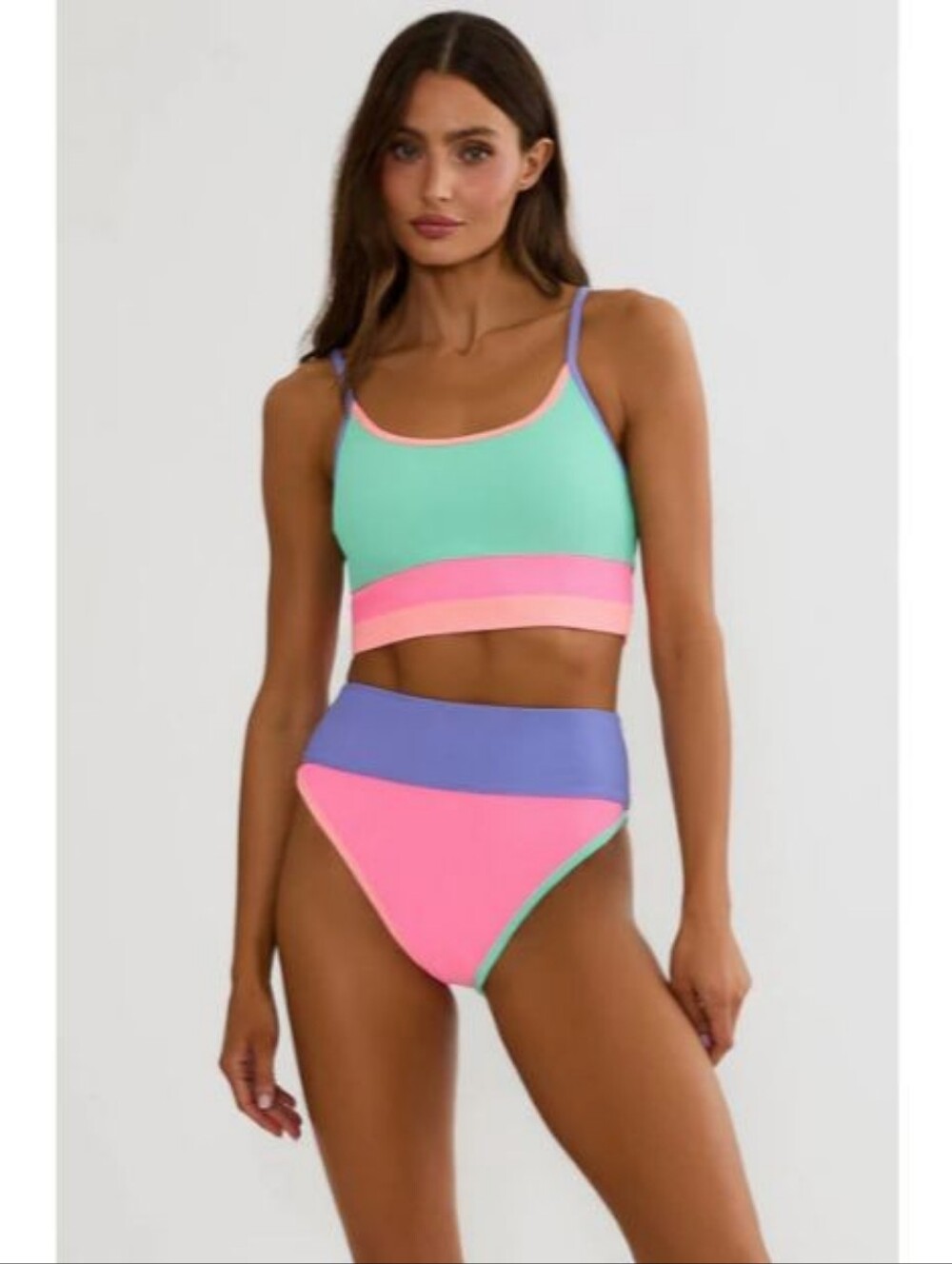 Beach Riot Emmy Bikini Bottom in Sherbert Shores Colorblock